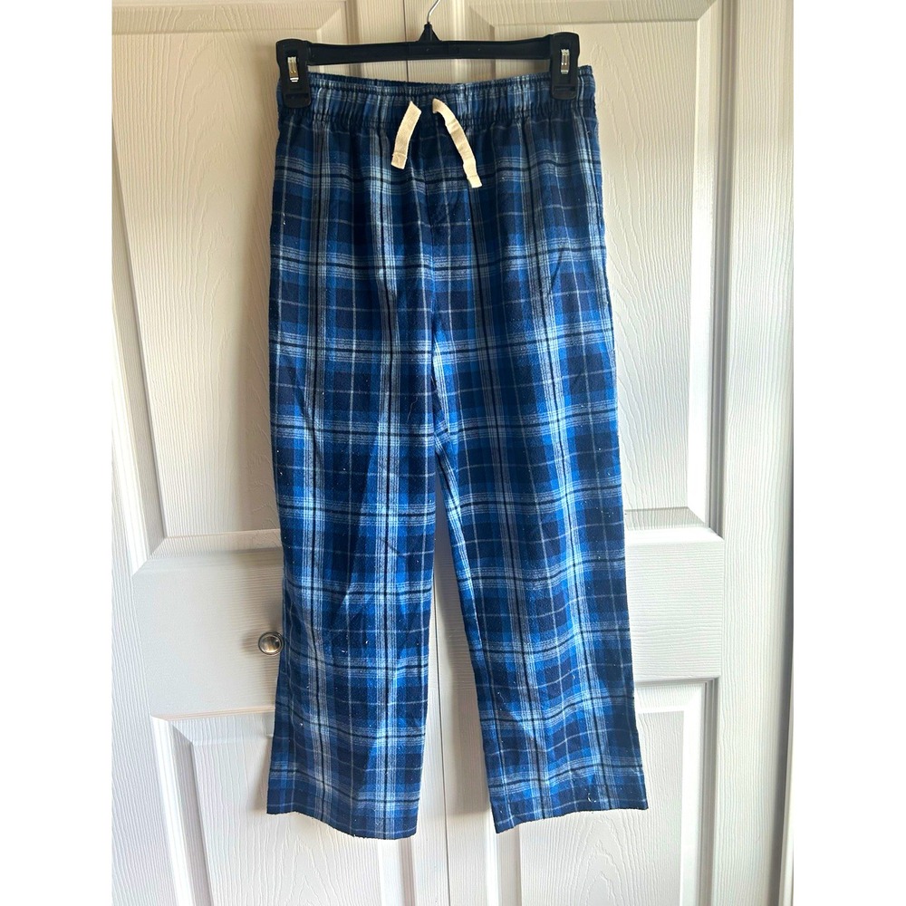 Vineyard Vines Kids Blue Plaid Flannel Pajama Pants M Drawstring